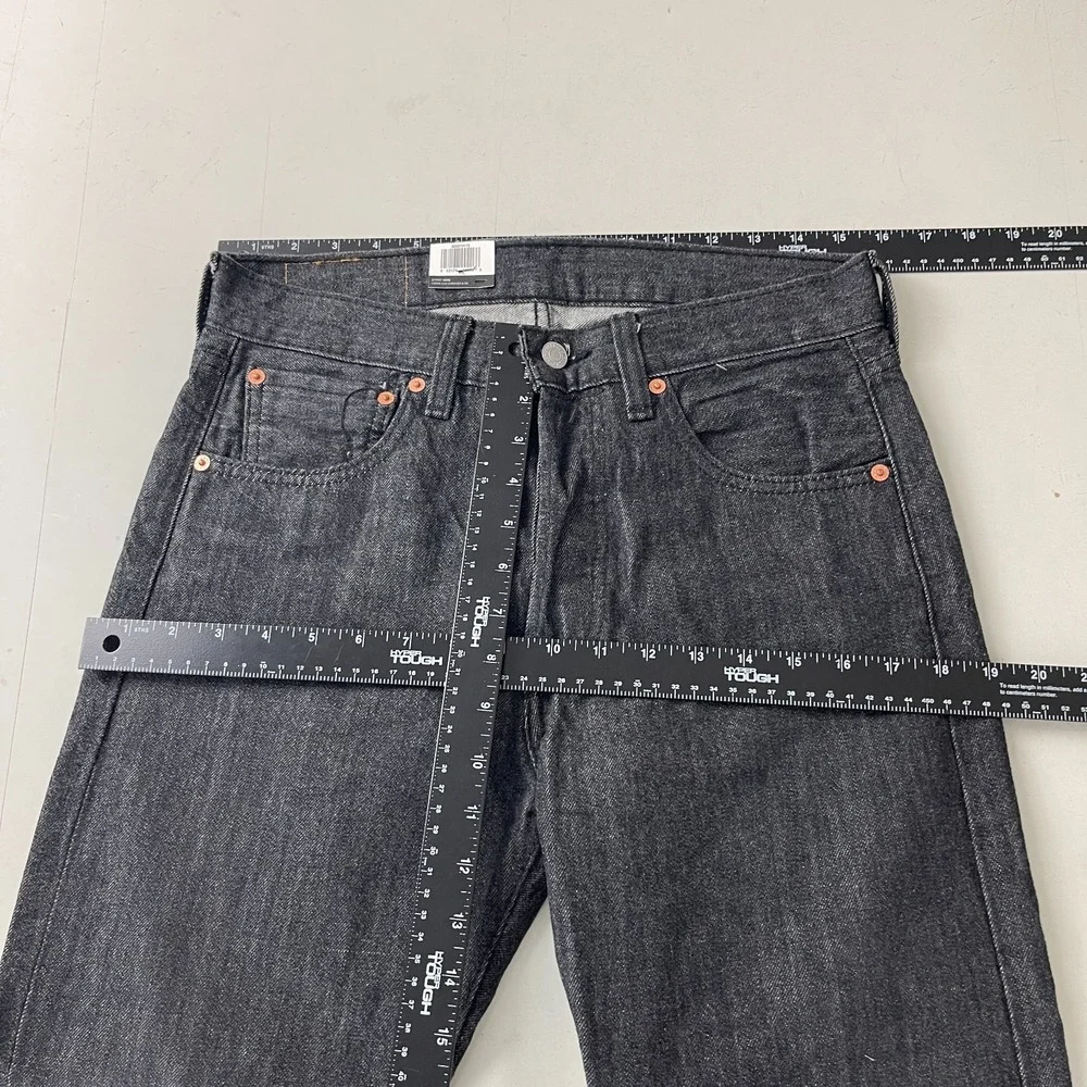Levis 501 Jeans Mens 30x30 Black Original Straight Dark Wash Denim Grunge Goth